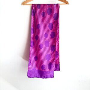 Vintage Pierre Cardin Pink Purple Hand rolled Long Scarf